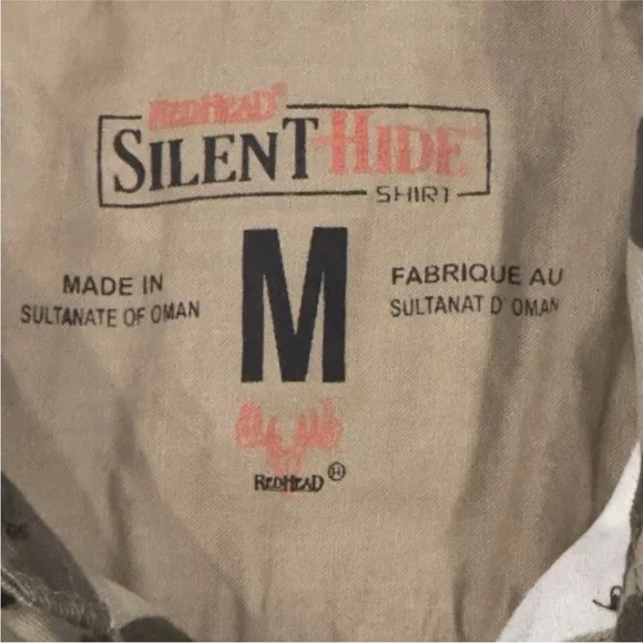 RedHead Silent Hide Camo Shirt Size Mens Medium Button Down Hunting Bass Pro - Picture 6 of 8